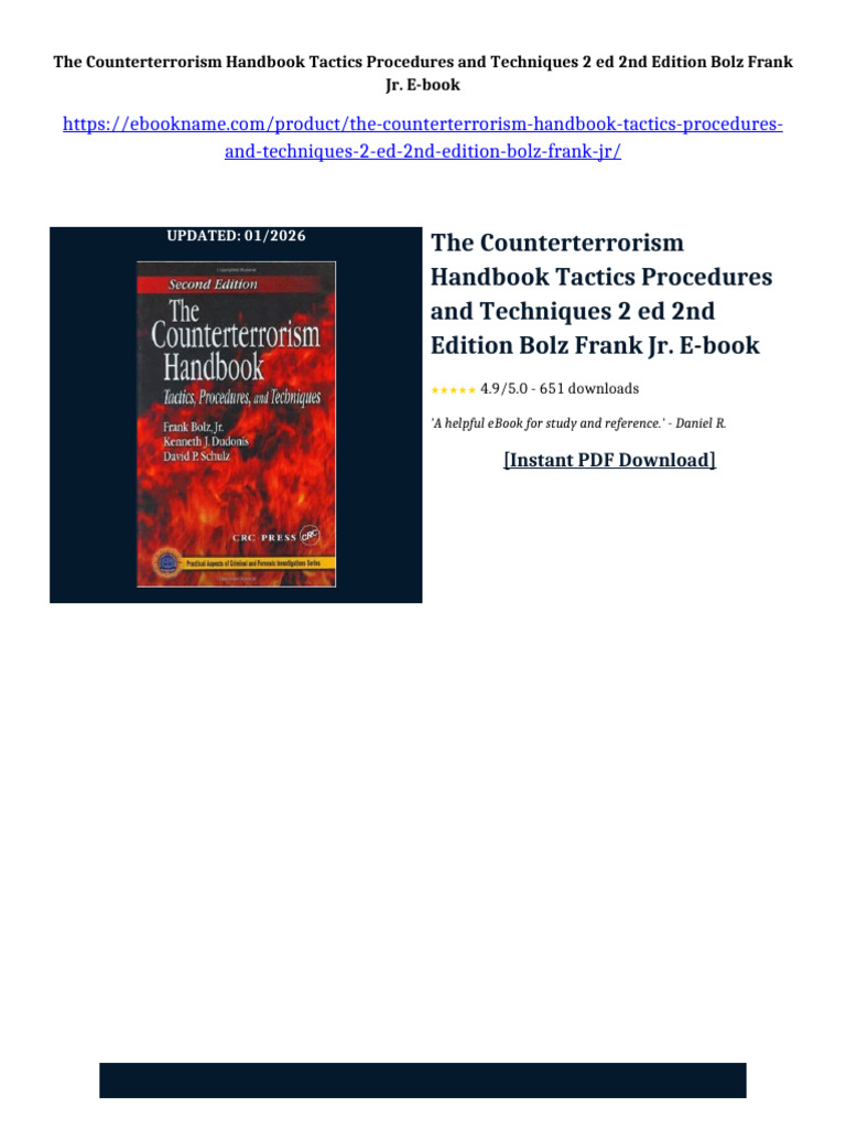 The Counterterrorism Handbook Tactics Procedures and Techniques 2 ed ...