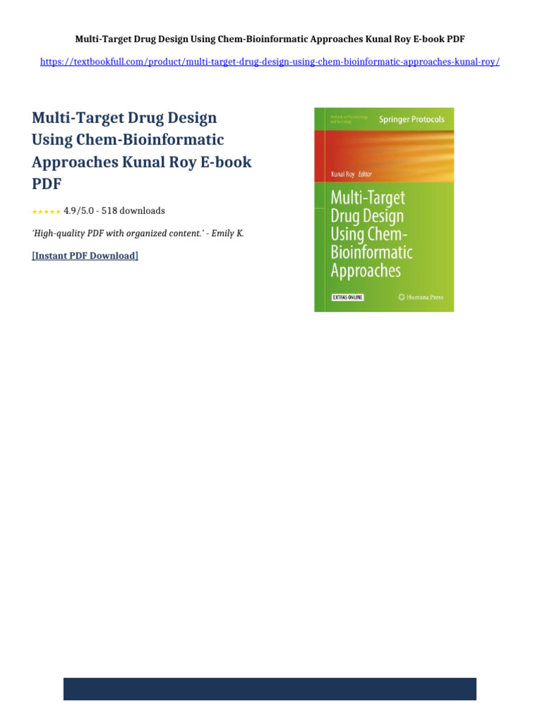 Multi-Target Drug Design Using Chem-Bioinformatic Approaches Kunal Roy ...