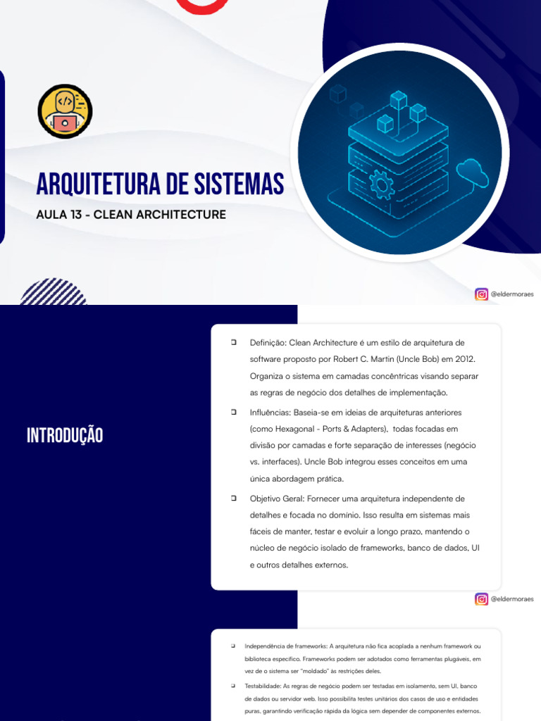 Estilo Arquitetural - CLEAN ARCHITECTURE | PDF | Framework de software ...
