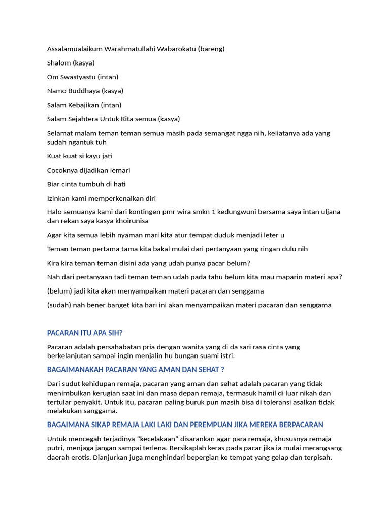 Materi Pacaran Dan Senggama | PDF