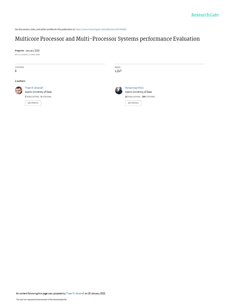 Multicore Processor and Multi-Processor Systems Performance Evaluation ...