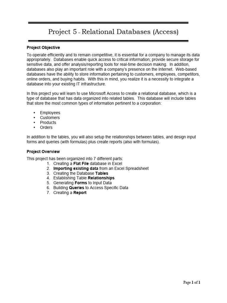 Relational Database Project | PDF | Databases | Microsoft Excel