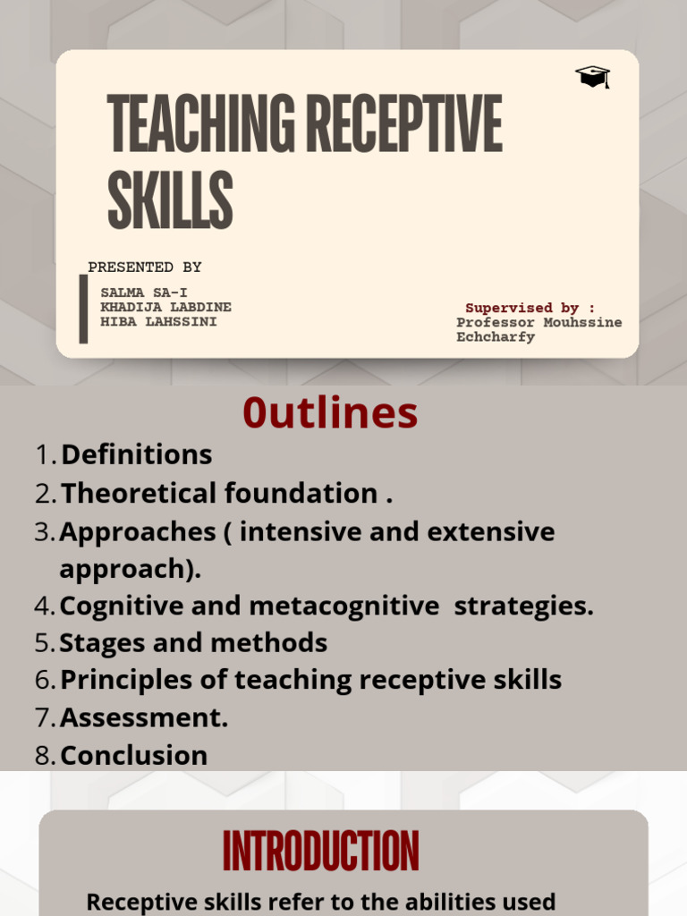 Receptive Skills Last Version | PDF | Reading Comprehension | Cognitive ...