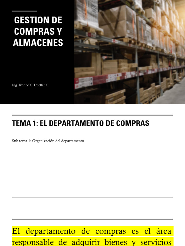 Gestion de Compras y Almacenes | PDF | Logística | Calidad (comercial)