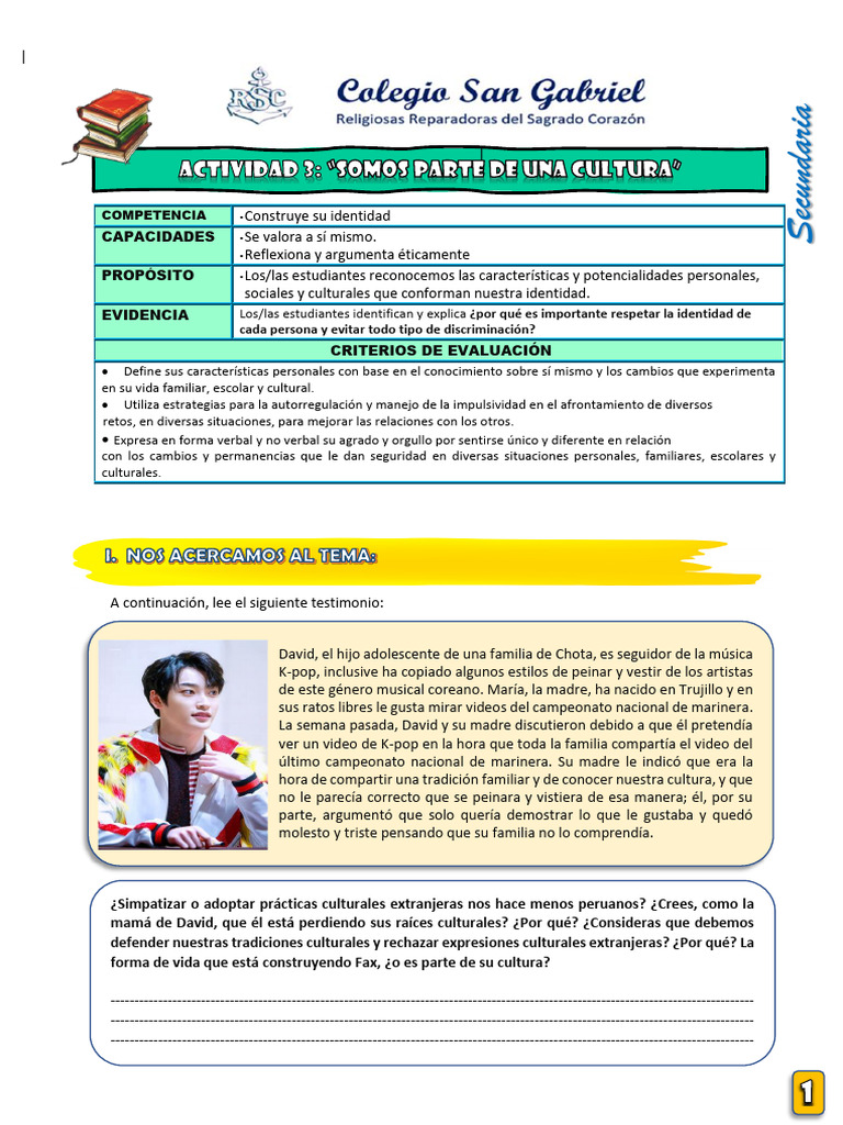Somos Parte de Una Cultura | PDF | Amistad | Perú