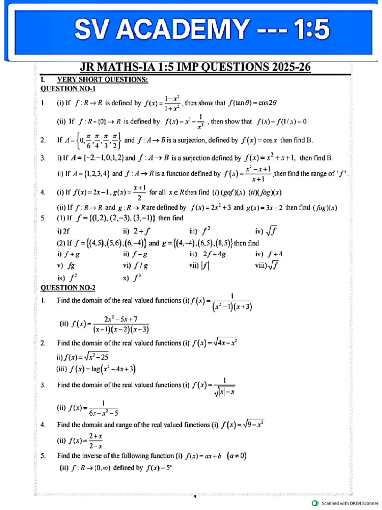 SV Academy 1 5 Maths 1a | PDF