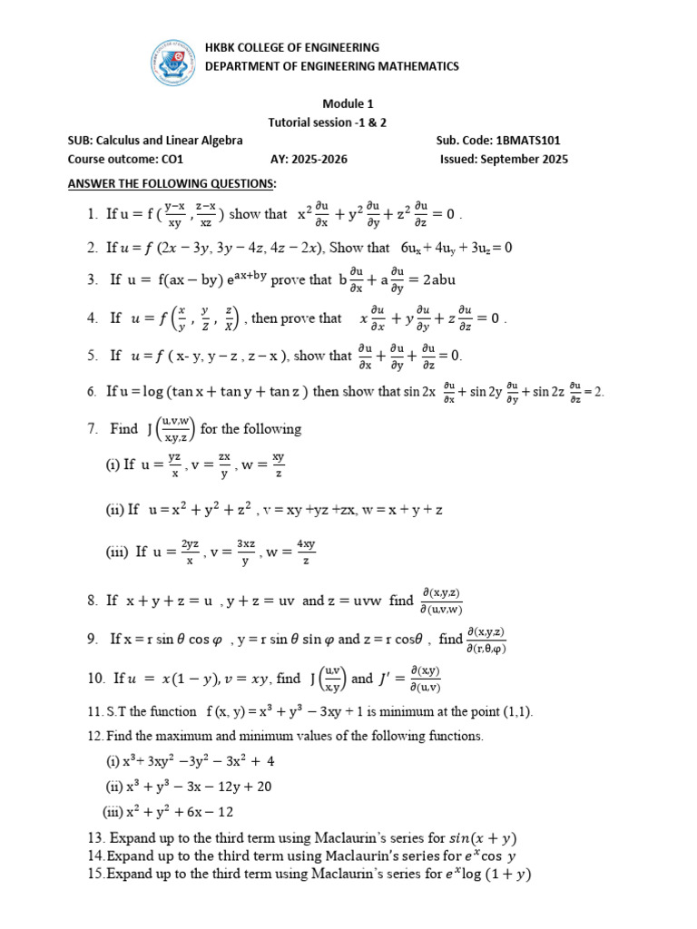Module 1 Tutorial Sesssion 1 and 2 | PDF