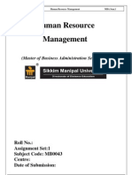 MB0043 Human Resource Management Sem 1 Aug Fall 2011 Assignment