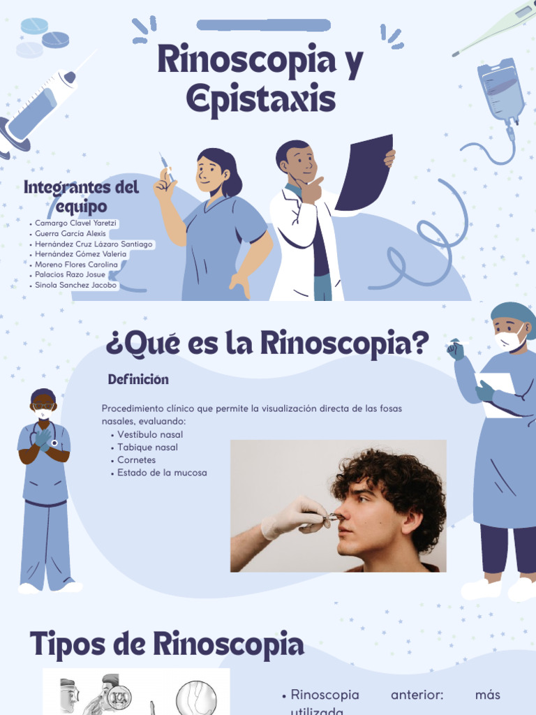 Rinoscopia y Epistaxis | PDF | Medicina CLINICA | Enfermedades y trastornos