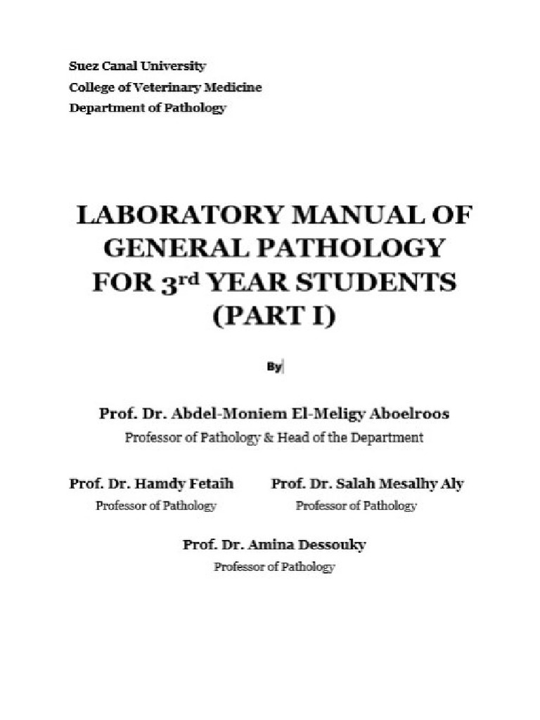 Laboratory Manual of General Pathology For 3rd Yet I Prof DR Abdel ...