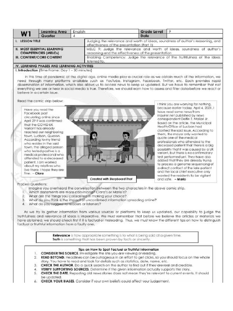 Learning Module of Grade 9 | PDF