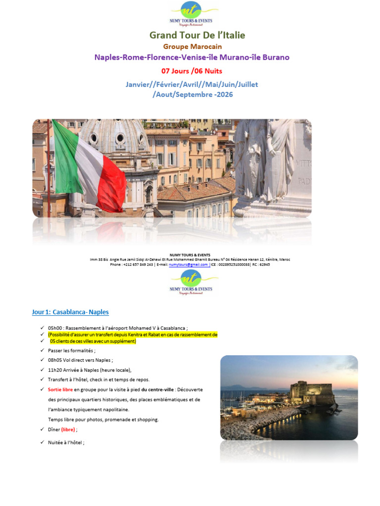 Programme Italie 2026-2 | PDF | Rome | Vatican