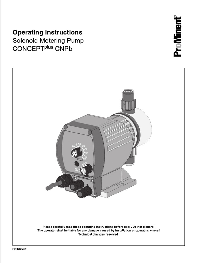 Prominent CNPB - Operating Instruction, Drawing, & Sparepart List ...