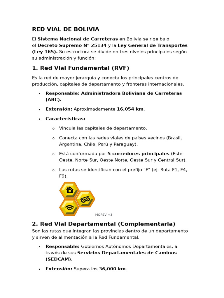 Red Vial de Bolivia: Sistema Nacional de Carreteras | PDF | Bolivia