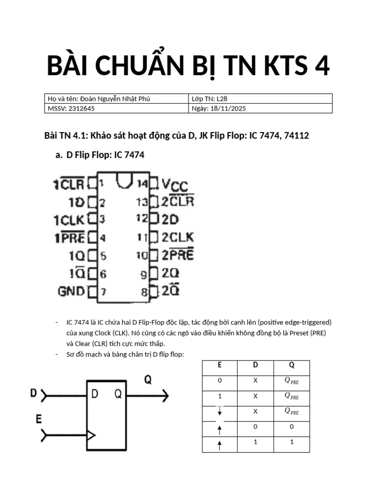 Bài Chuẩn Bị Tn Kts 4 | PDF