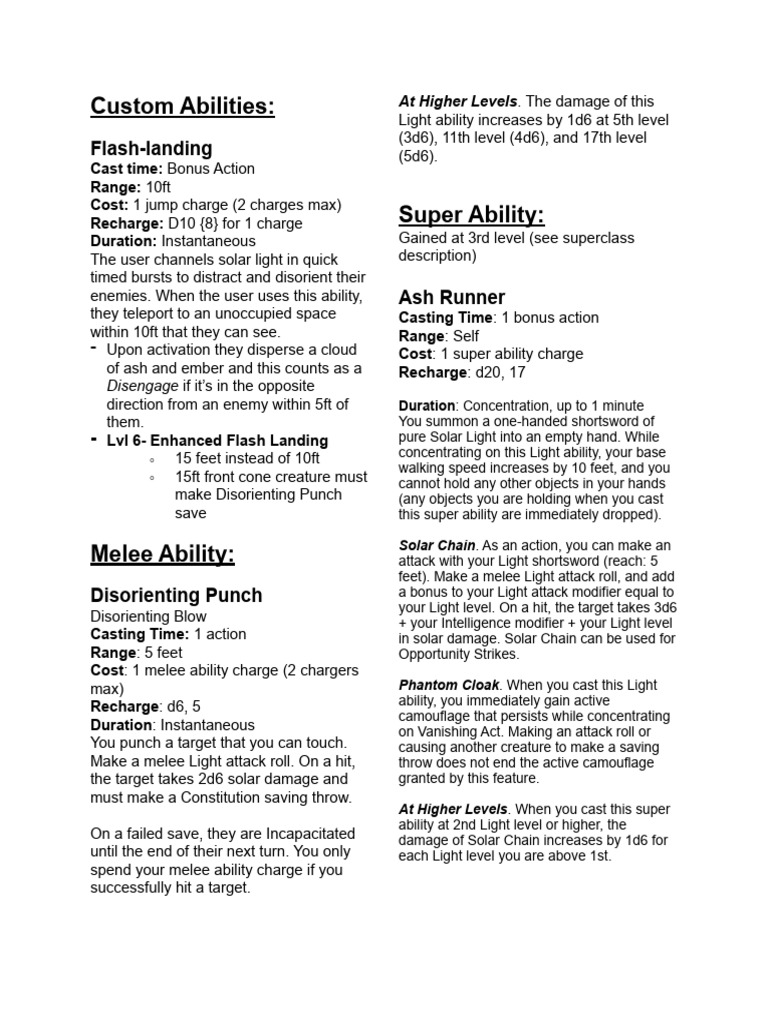 Ash Runer Subclass - Devoid | PDF