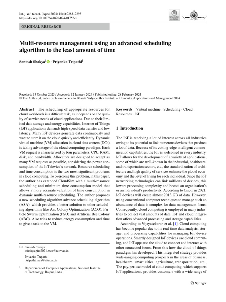 00 Multi Resource Management Using An Advanced Scheduling | PDF | Load ...