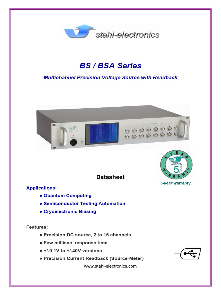 Datasheet BS-SeriesV1 1 | PDF | Usb | Power Supply