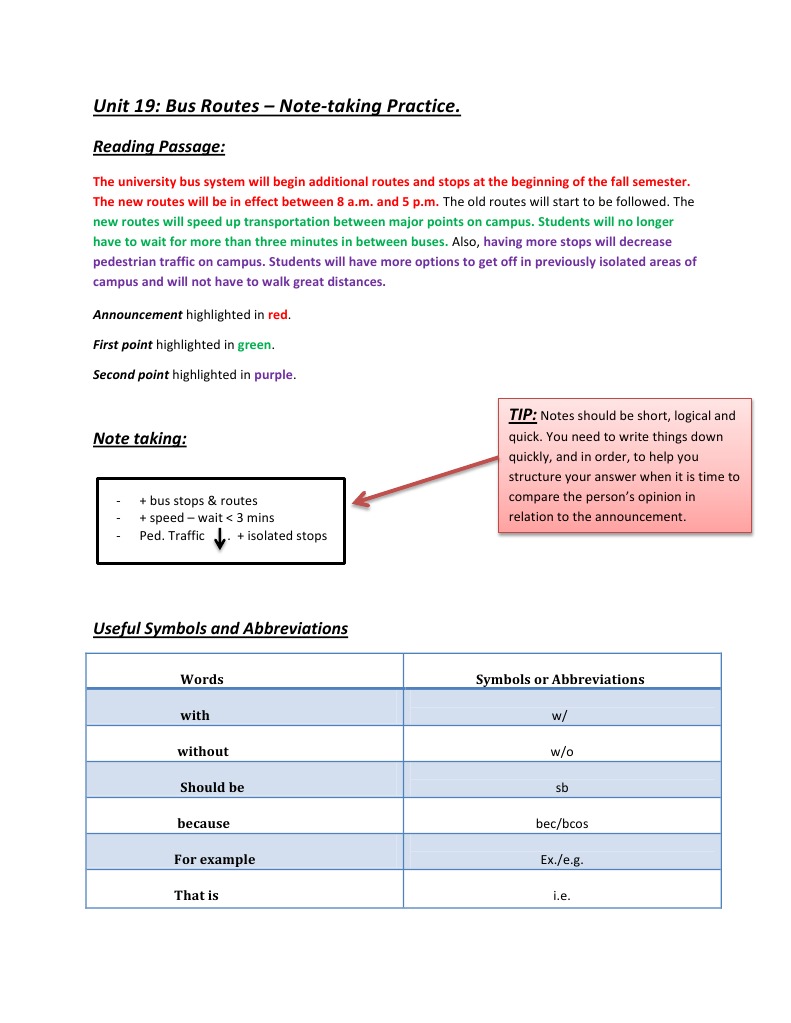 Note Taking Practice and Symbols | PDF