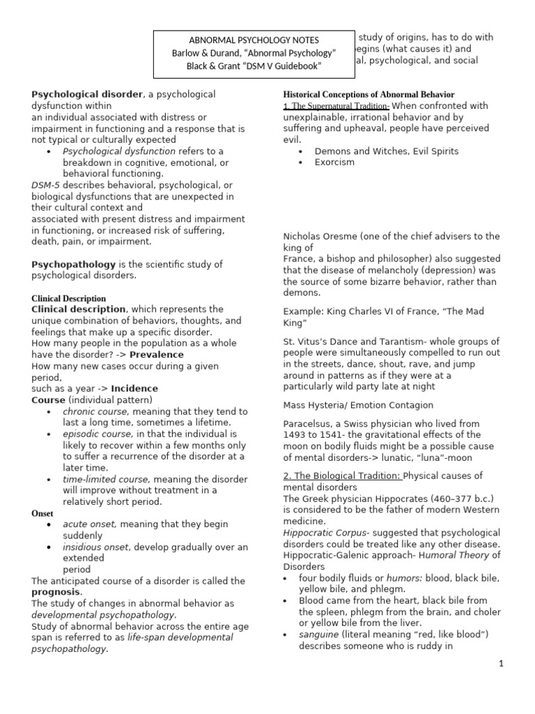 Ab Psych | PDF | Diagnostic And Statistical Manual Of Mental Disorders ...