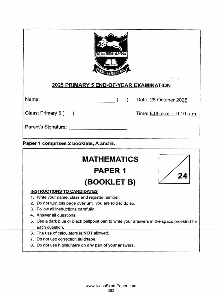 2025 P5 Math 27 | PDF