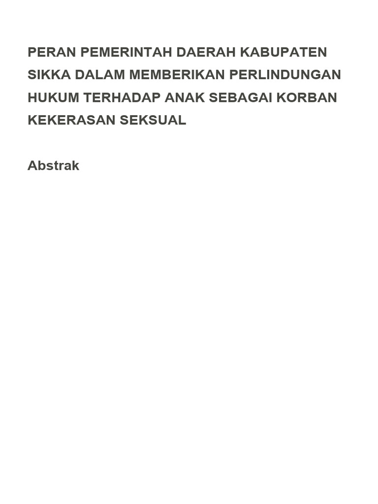 Peran Pemerintah Daerah Kabupaten Sikka Dalam Memberikan Perlindungan ...