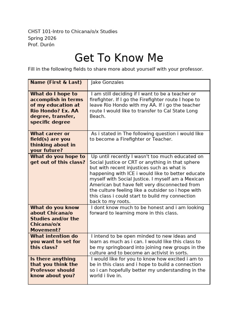 Get To Know Me | PDF
