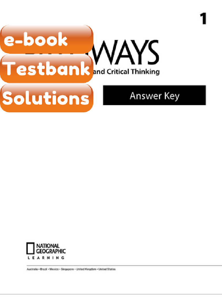 Testbank Pathways Answer Key 2nd Edition Download | PDF | Subscription ...