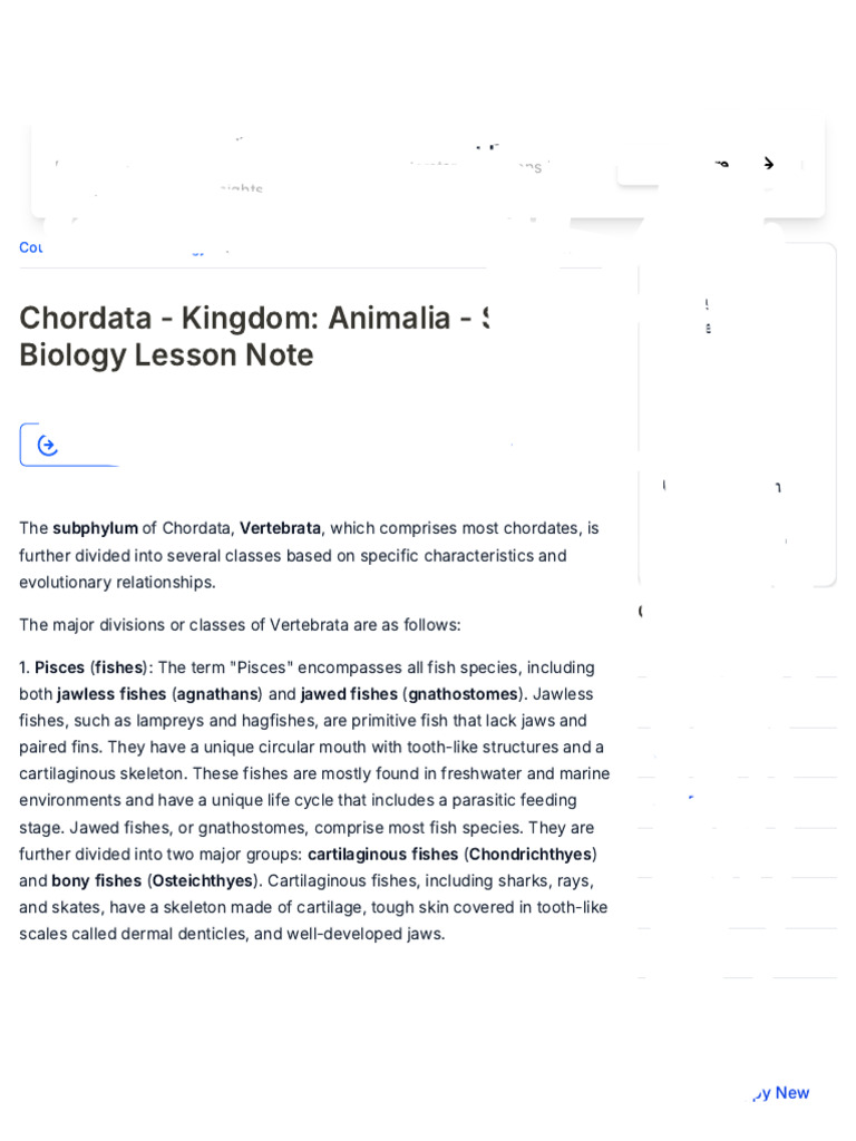 Chordata - Kingdom - Animalia | PDF | Fish | Amphibian