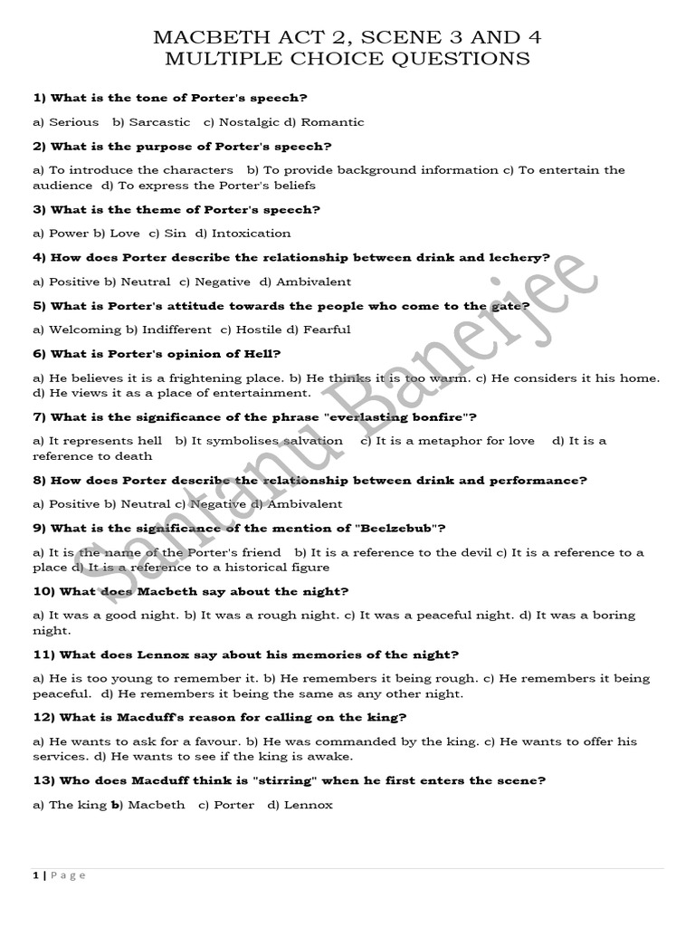 Macbeth Act 2 Scene 3 and 4 | PDF | Macbeth