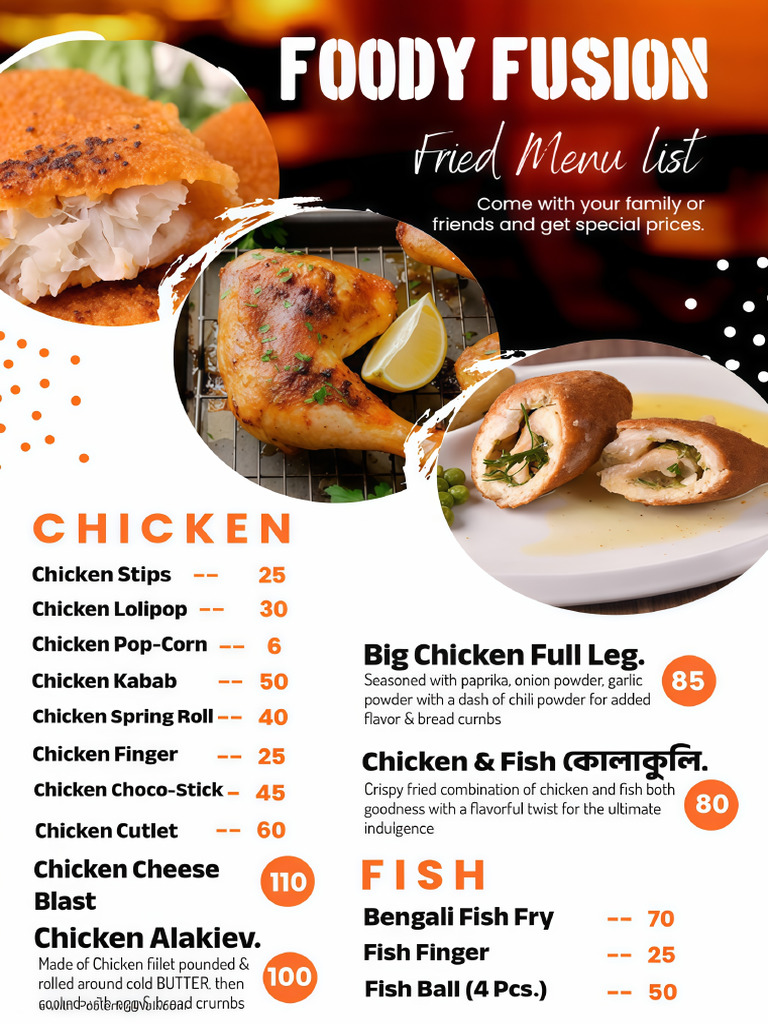 Foody Fusion Menu List | PDF