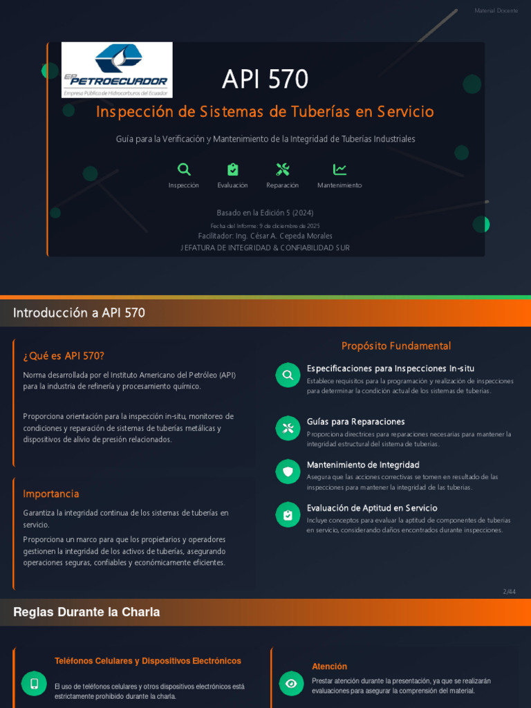 3.1 API 570 - Inspección de Sistemas de Tuberías en Servicio Final ...