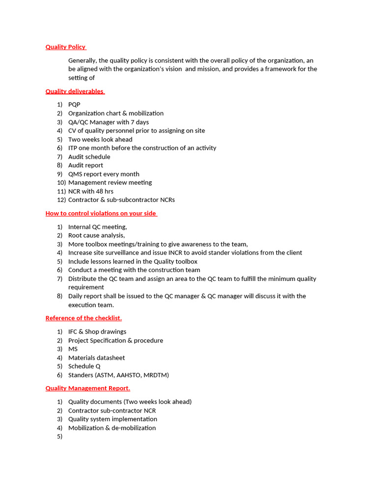 Quality Questions For Interview-2 | PDF | Concrete