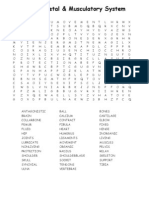 The Skeletal and Musculatory System Word Search
