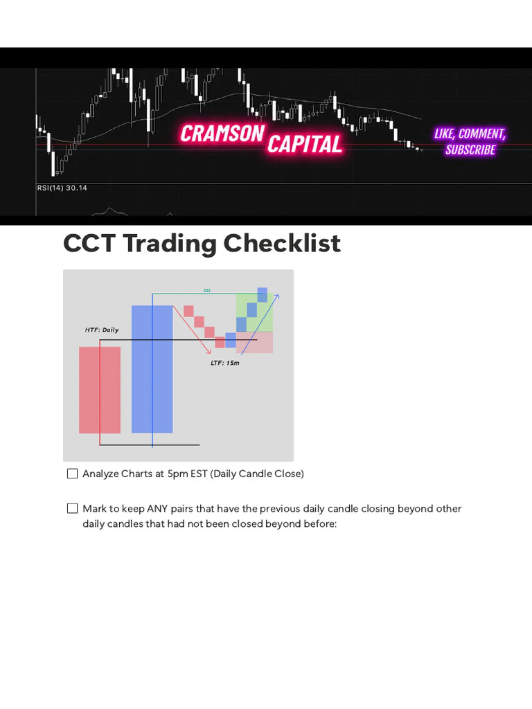 CCT Trading Checklist | PDF