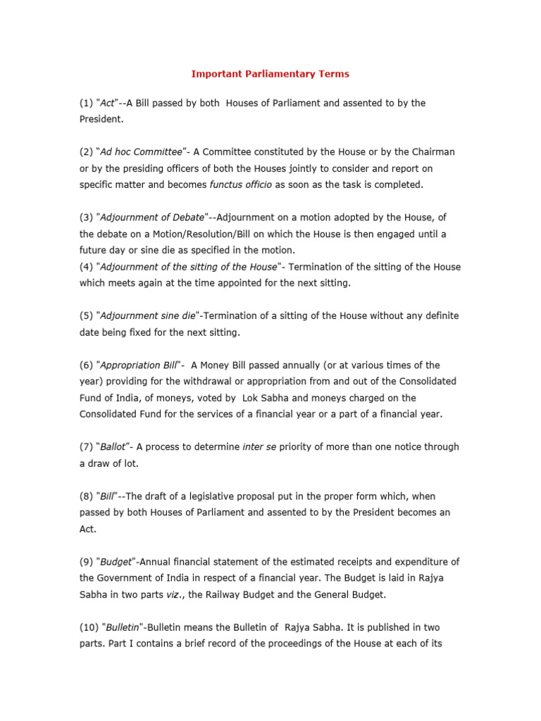 1614011758631.12 Important Partliament Term | PDF | United States House ...
