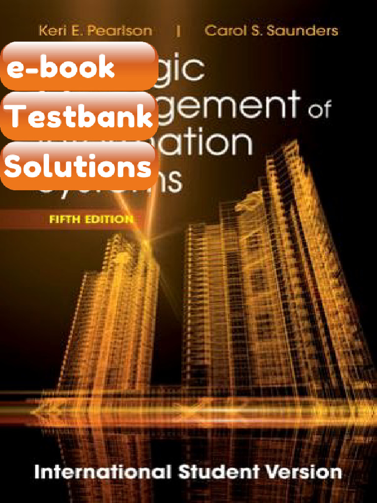 Testbank Strategic Management of Information Systems 5th Edition ...