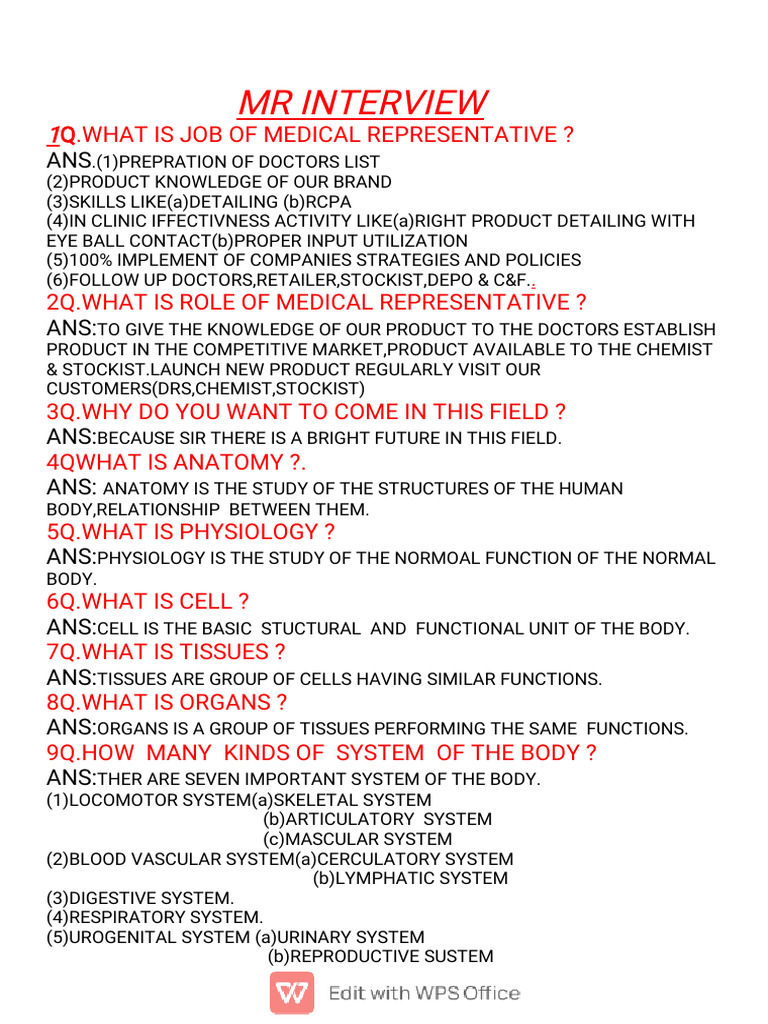 MR Interview | PDF | Pancreas | Human Body