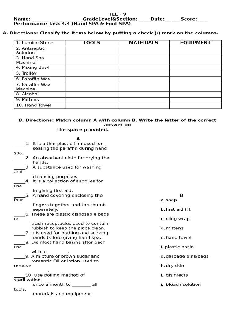 Grade 9 - Performance Task 4.4 | PDF
