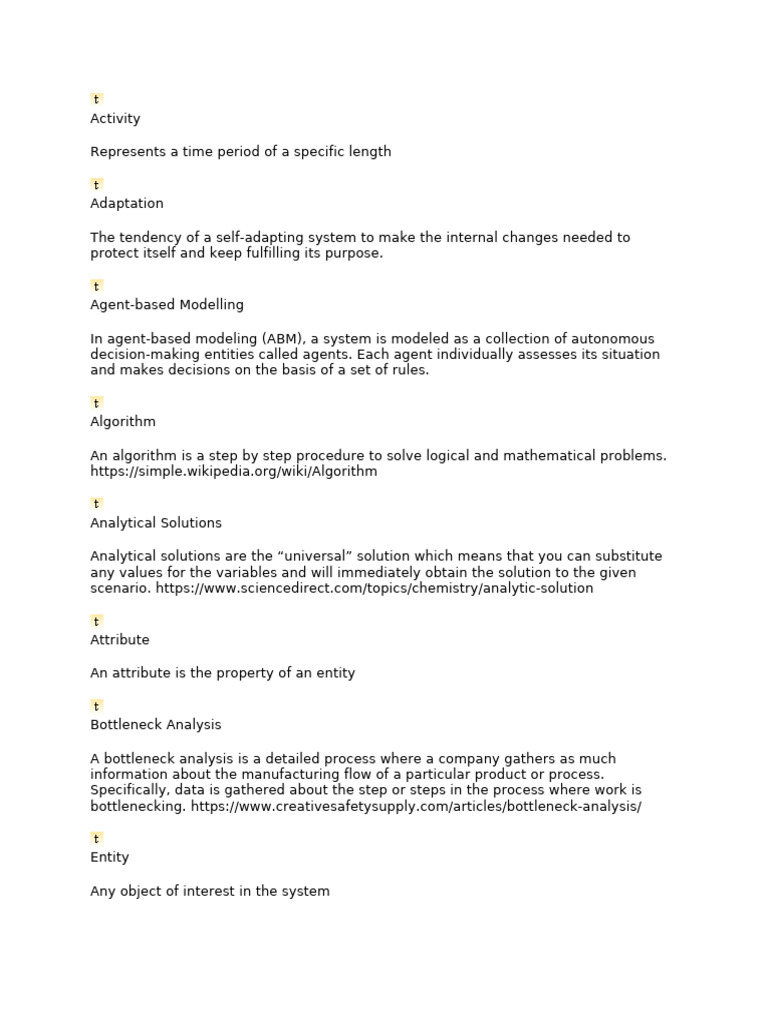 Complete Glossary of Cs620 | PDF | System | Linear Programming