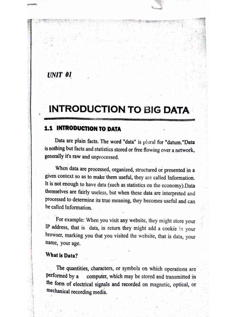 BIG DATA- UNIT 1 pdf | PDF
