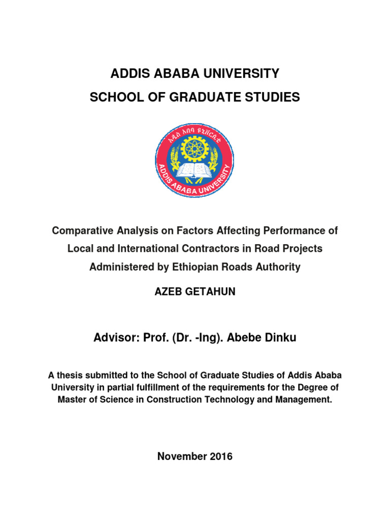 Azeb Getahun School of Graduate Studies | PDF | Cost Of Living ...