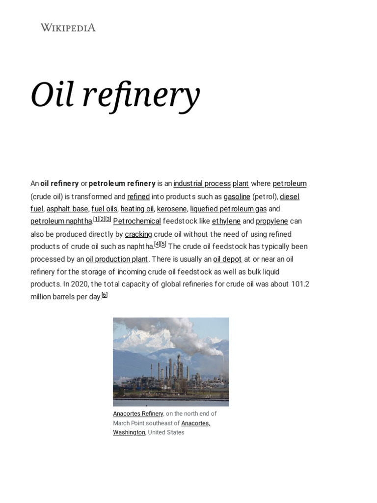 Oil Refinery | PDF | Oil Refinery | Cracking (Chemistry)