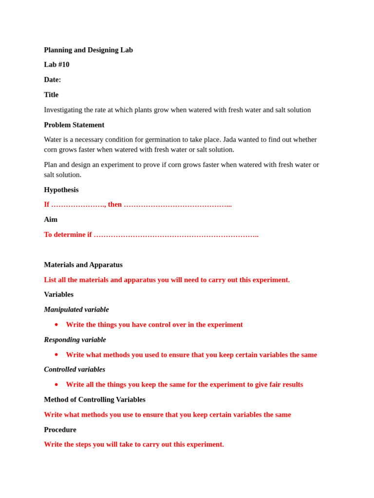 Planning and Designing Lab 10 | PDF