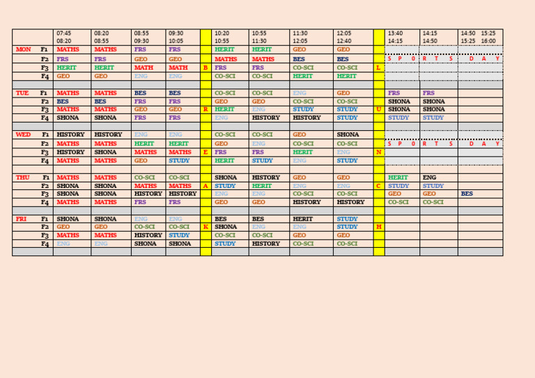 Eternal Life Timetable | PDF