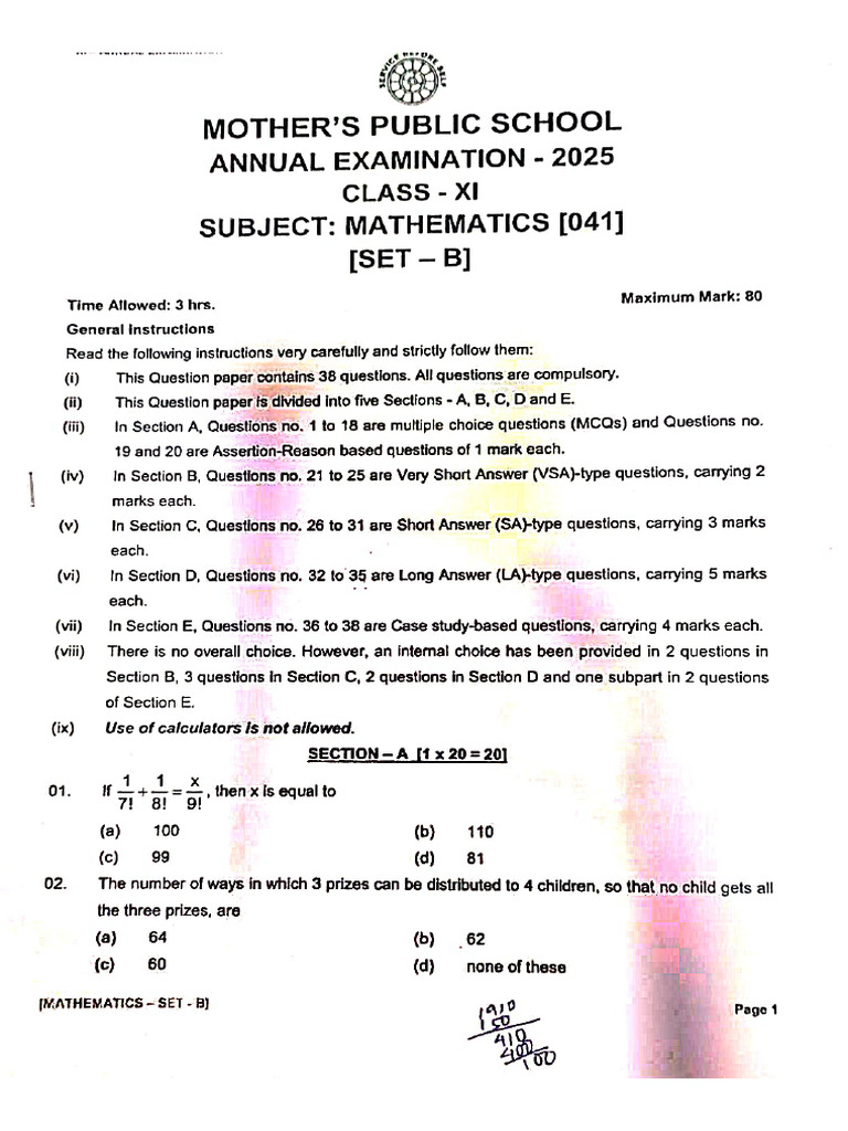MPS Maths B | PDF