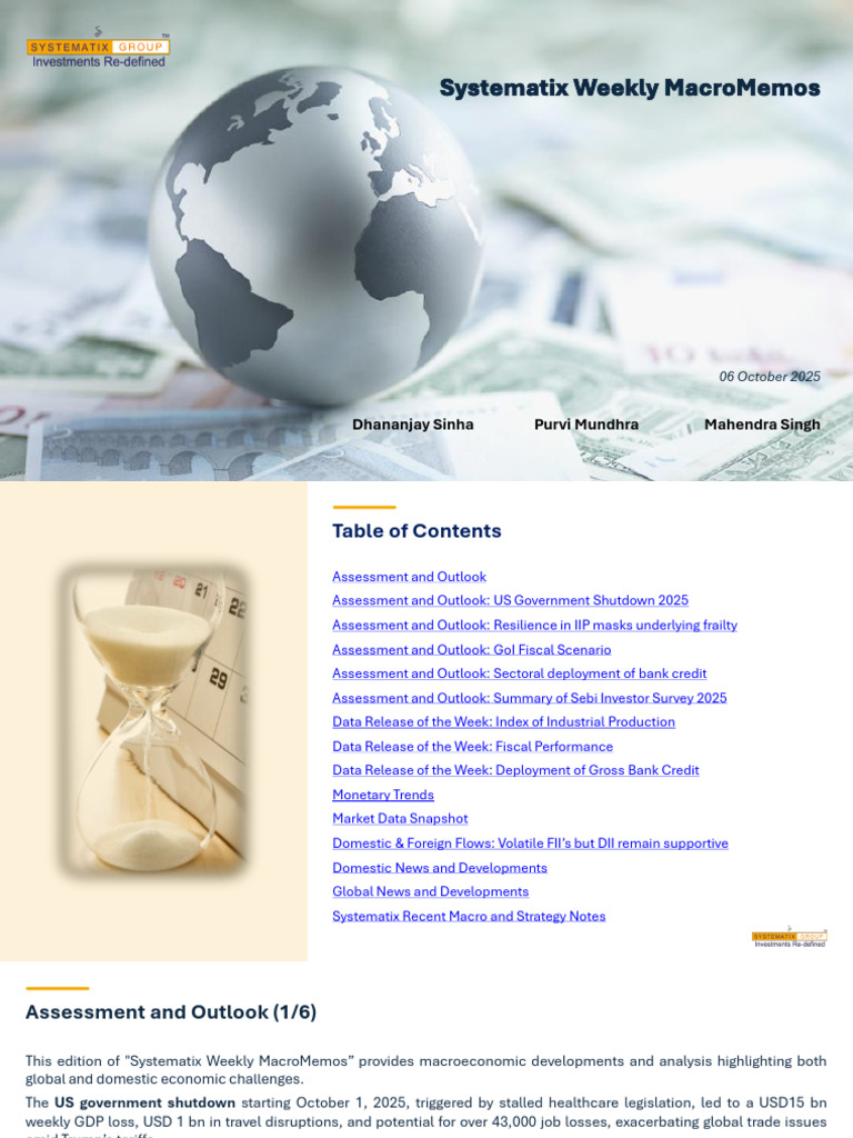 Systematix Weekly MacroMemos - 6 Oct 2025 | PDF | Taxes | Government ...