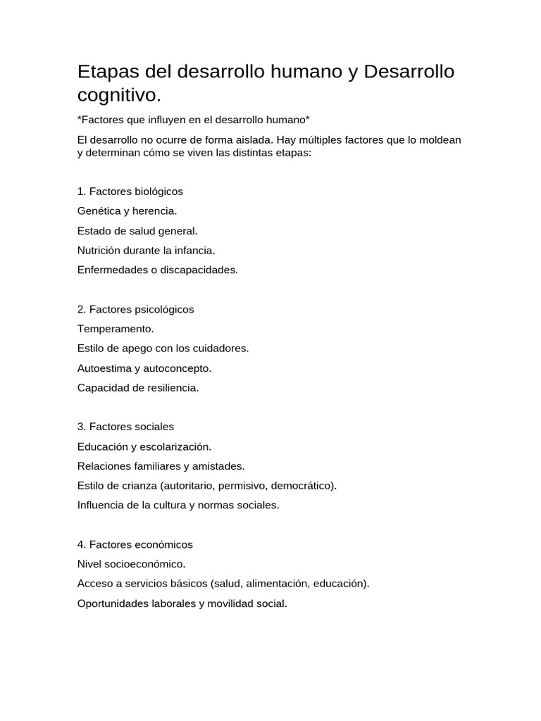 Etapas Del Desarrollo Humano y Desarrollo Cognitivo | PDF | Adultos ...