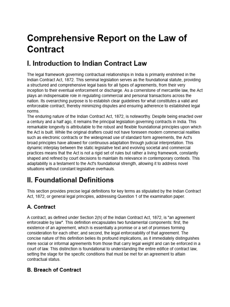 Contract Law Exam Answering Guidelines | PDF | Offer And Acceptance ...