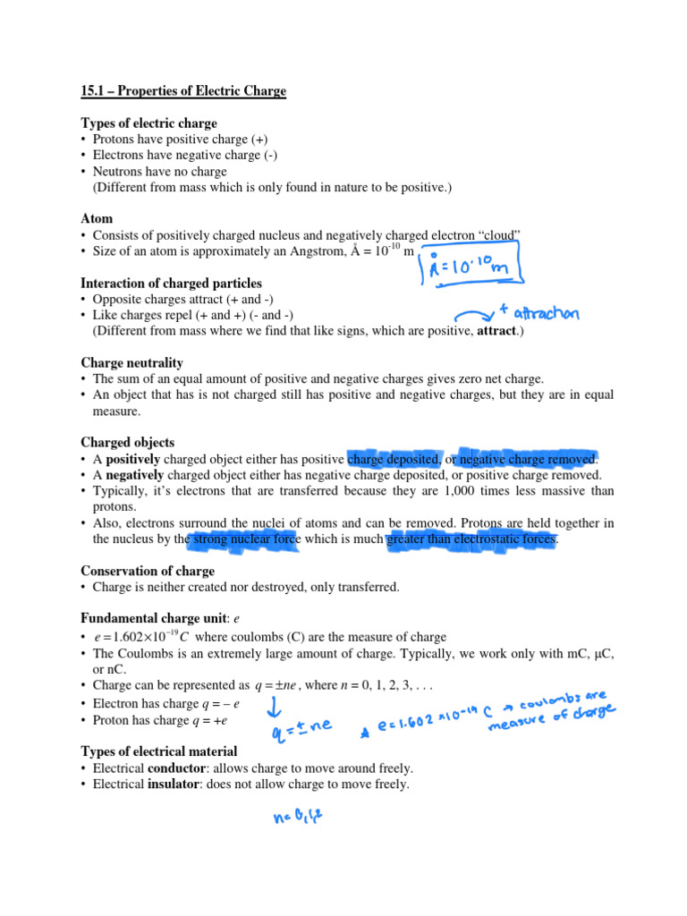 15 1+–+Properties+of+Electric+Charge | PDF